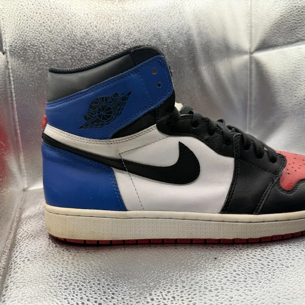 Size 12 Jordan 1 Retro High OG‎ Top 3 Black White Red Blue Mens Shoes 555088-026